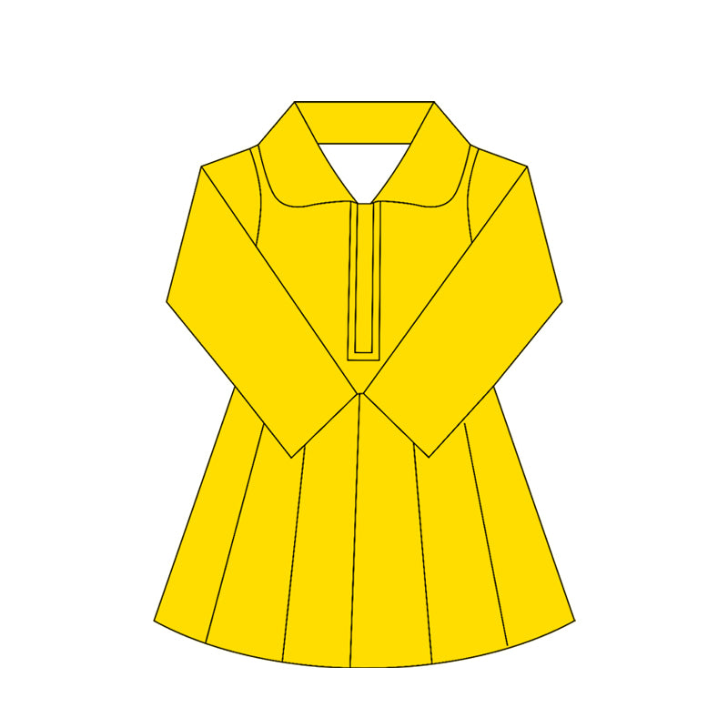 Preorder moq 10 Baby Girls Colorful Long Sleeves Zipper Activity Wear Yoga Knee Length Dresses