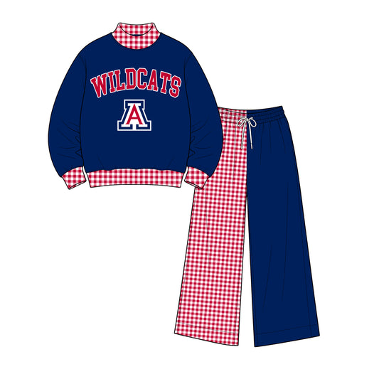 Preorder(moq 5)Baby Boys Long Sleeve Wildcats Top Flare Pants Team Clothes Sets