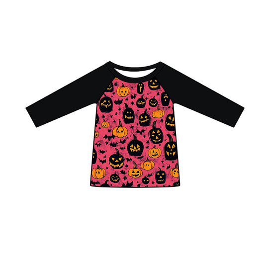 Preorder (moq 5)Baby Boys Long Sleeve Bats Ghost Pumpkins Halloween T-shirts Top