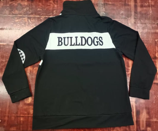 Preorder moq 5 Baby Boys Black Long Sleeves N BULLDOGS Zipper Pullovers Top