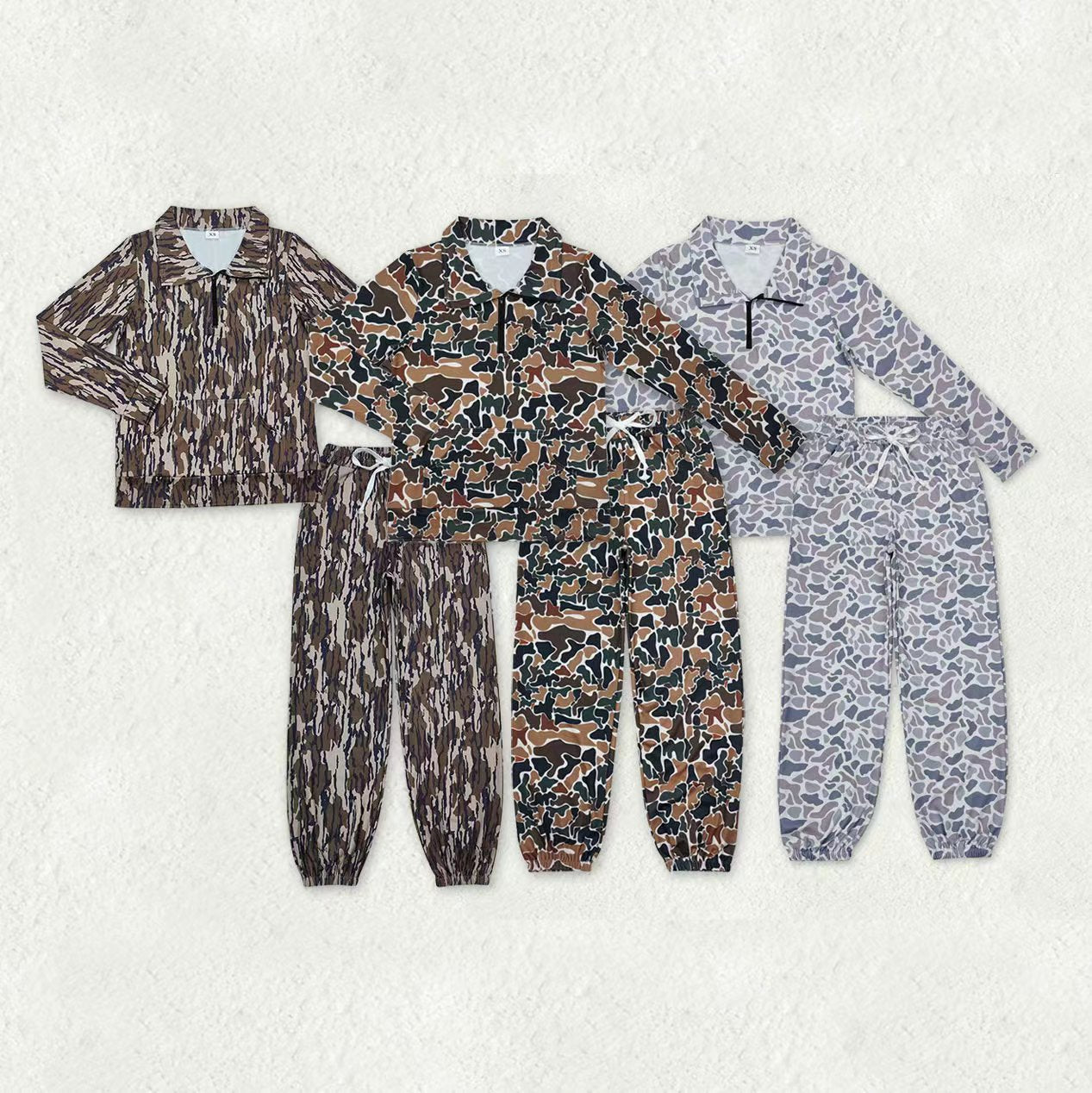 Sibling Adult Women Southern Camo Zipper Pullovers Yoga Active Pockets Jogger Clothes Sets