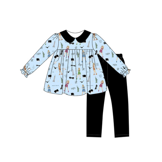 Baby Girls Singer Blue Tunic Legging Clothes Sets preorder(MOQ 5)