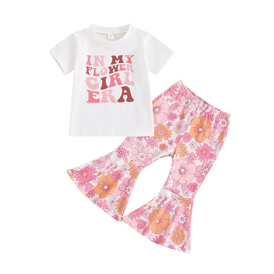 Baby Girls Flower Era Shirt Bell Pants Clothes Sets Preorder(moq 5)