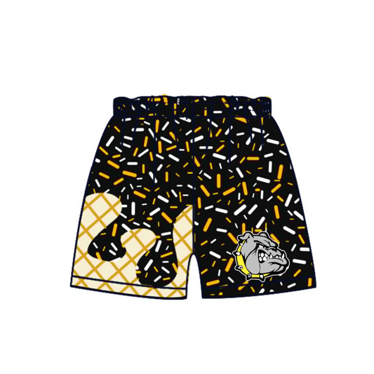 Preorder (moq 5)Baby Boys Black Sprinkles Bulldog Shorts Bottom