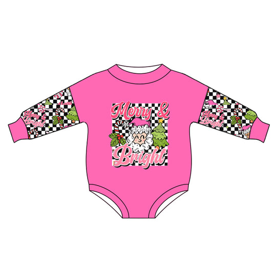 Baby Girls Merry Bright Long Sleeve Rompers preorder(moq 5)