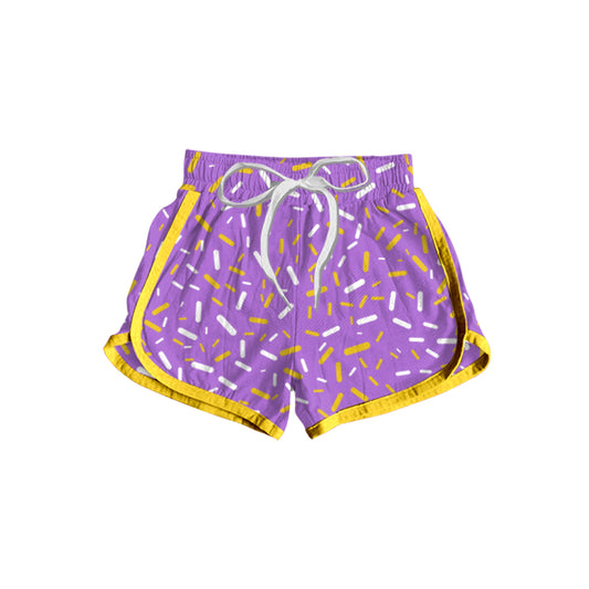 Preorder moq 5 Baby Girls Purple Sprikle Drips Bottom Shorts