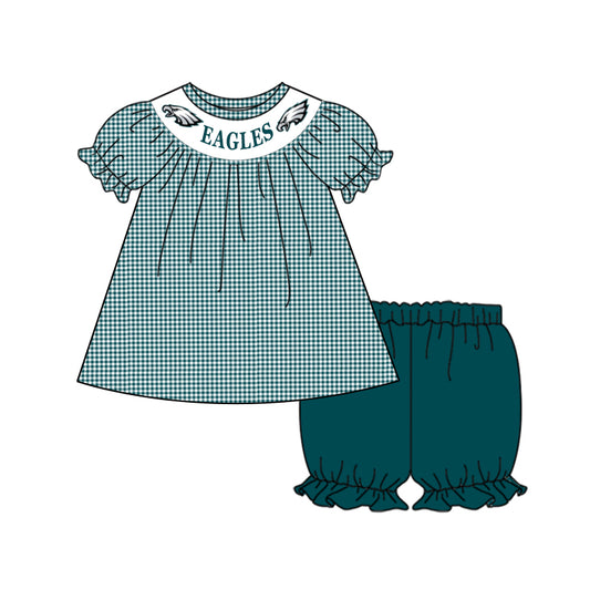 Baby Girls Eagles Team Tops Elastic Shorts Clothes Sets preorder (moq 5)