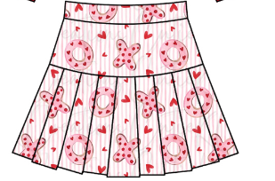 Preorder (moq 5)Baby Girls XOXO Hearts Stripe Valentines Pleated Skirt Shorts Bottom