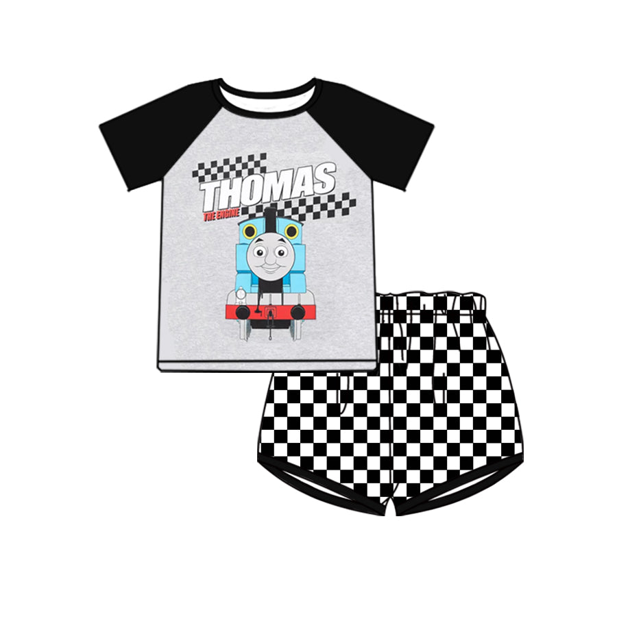 Baby Boys Train Bow Shirt Top Shorts Clothes Sets preorder(moq 5)