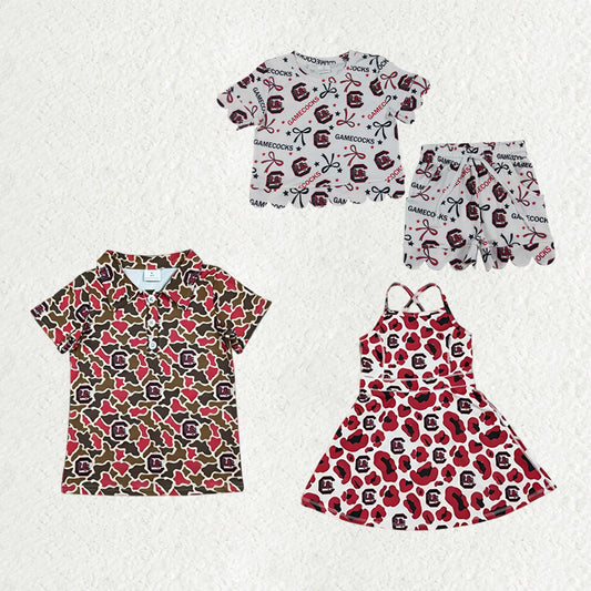 Sibling Baby Kids Camo Carolina Team Polo Shirt Yoga Active Short Knee Length Dress