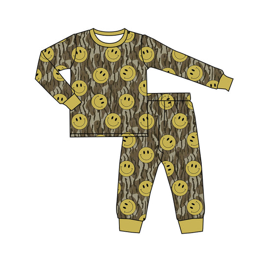 Baby Boys Southern Bottomland Camo Smile Long Sleeve Top Pants Pajamas Sets preorder(MOQ 5)