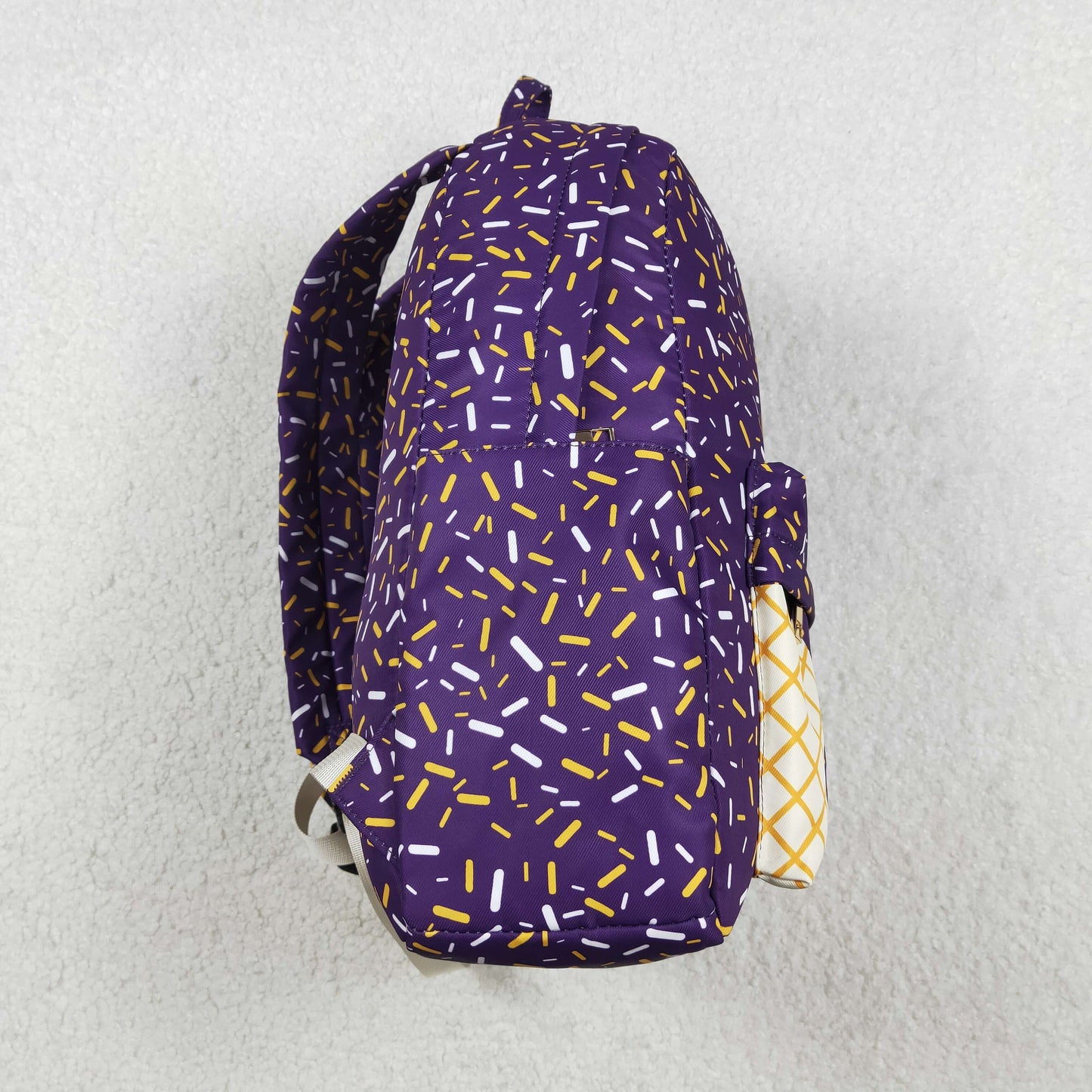 Baby Kids Purple Sprinkles Team Zipper School Back Bags