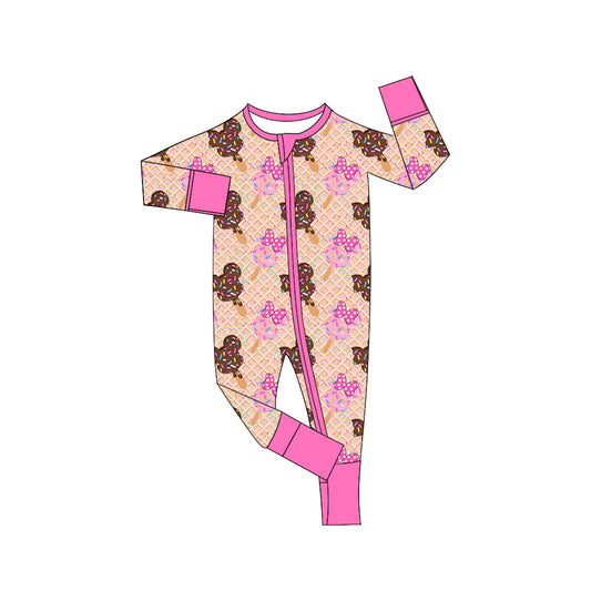 Baby Girls Candy Mouse Zip Long Sleeve Rompers preorder(moq 5)