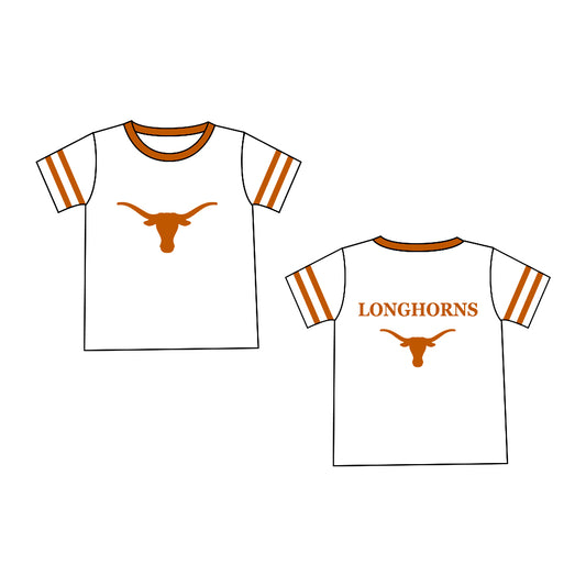 Preorder (moq 5)Baby Boys Texas Longhorn Team Tops Tee Shirts