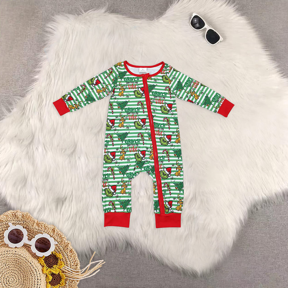 Sibling Baby Infant Boys Long Sleeves Christmas Zipper Rompers