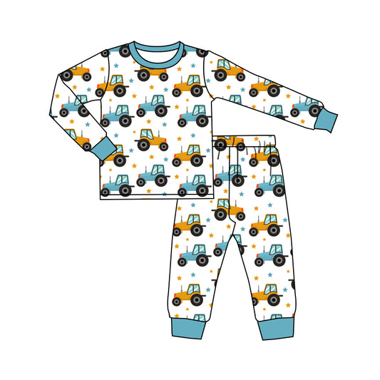 Baby Boys Tractor Shirt Top Pants Pajamas Clothes Sets Preorder(moq 5)