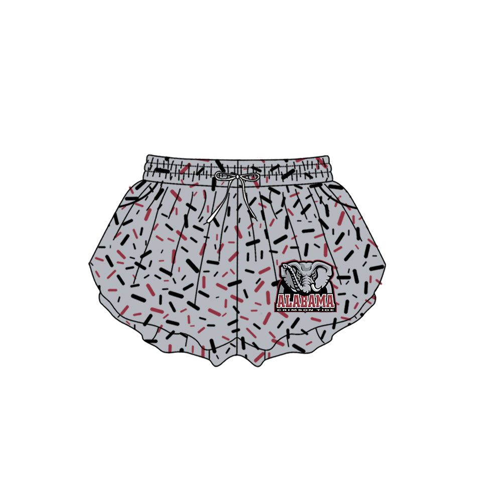 Preorder (moq 5)Baby Girls Grey Sprinkles Alabama Elephant Butterfly Shorts Bottom