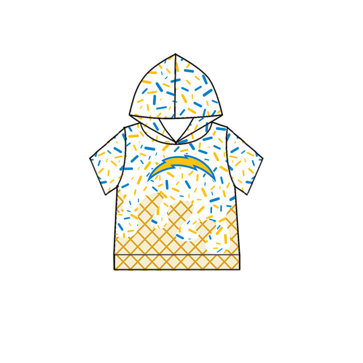 Preorder (moq 5)Baby Boys Short Sleeves Drip Yellow Lights Team Hoodies Top