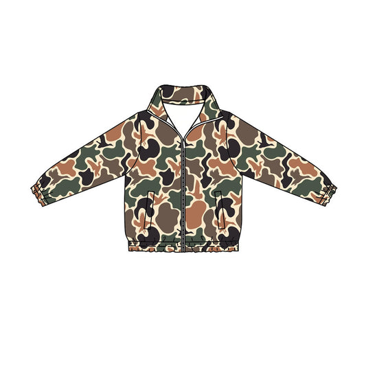 Preorder (moq 5)Baby Boys Ducks Camo Hunting Zip Pockets Jackets Top
