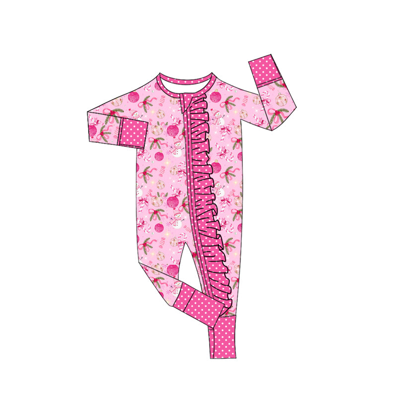 Preorder(moq5) Baby Christmas Romper Long Sleeve Infant  Sleeper Sleepwear