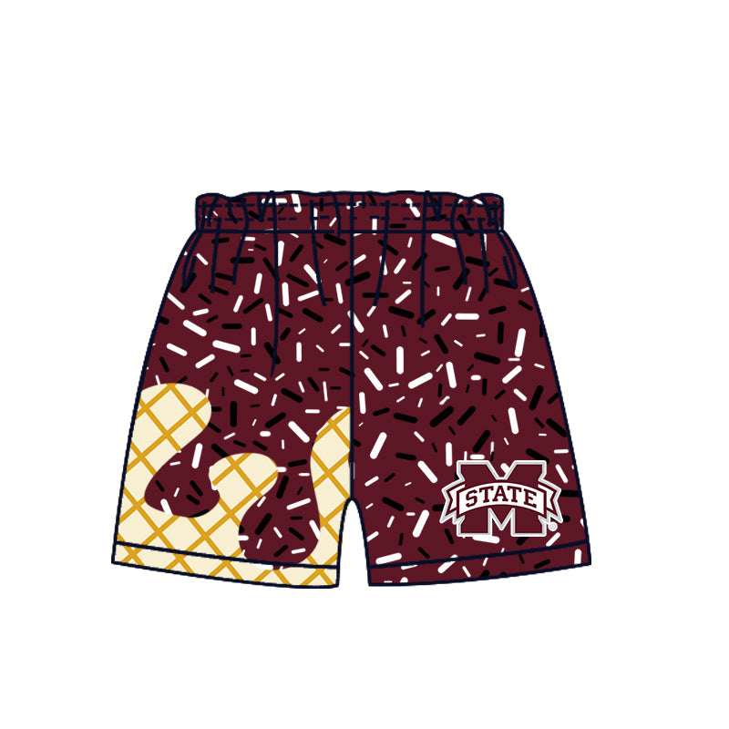 Preorder (moq 5)Baby Boys Drip Sprinkles M State Team Shorts Bottom