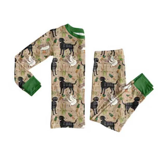 Preorder (moq 20)Baby Boys Bamboo Dogs Ducks Calls Western Pajamas Set