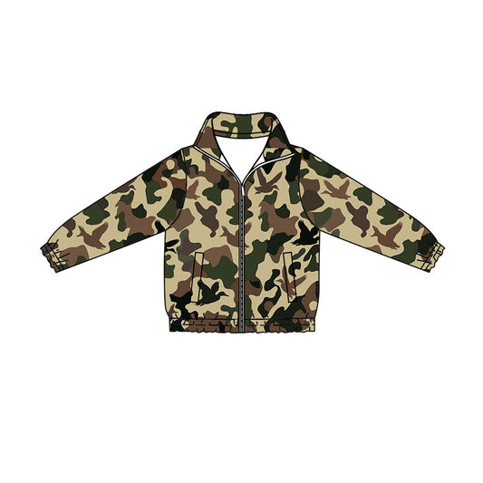 Preorder (moq 5)Baby Boys Ducks Camo Hunting Zip Pockets Jackets Top