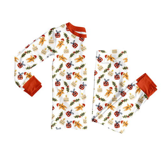 Preorder(moq 5) Baby Boys Christmas Gingerbread Gifts Top Pants Lounge Wear Pajamas Sets