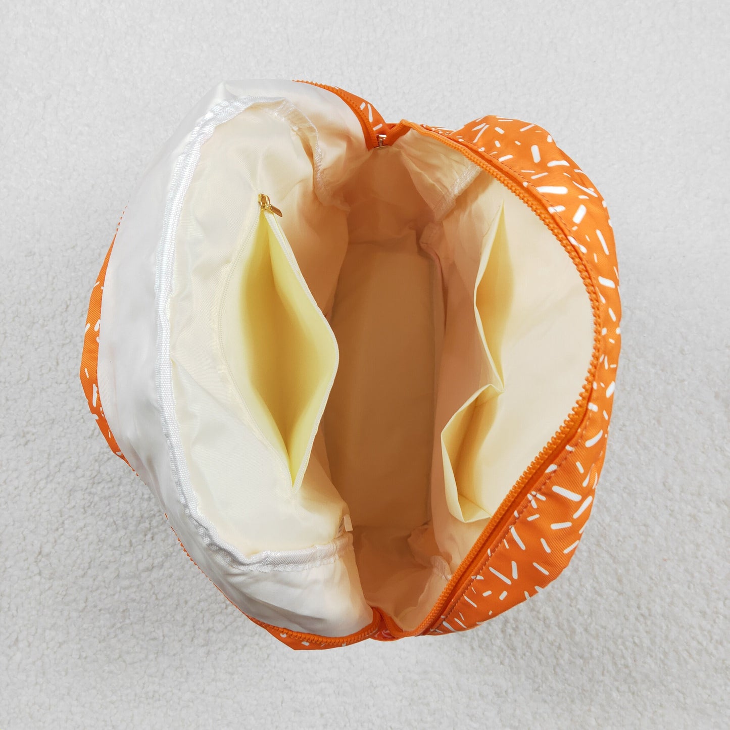 Baby Kids Orange Drip Sprinkles Team Zipper School Back Bags