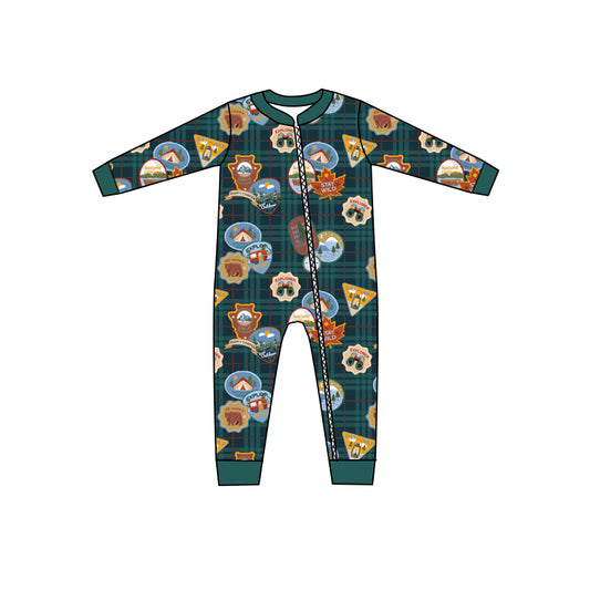 Baby Infant Boys Camping Zip Rompers preorder(moq 5)