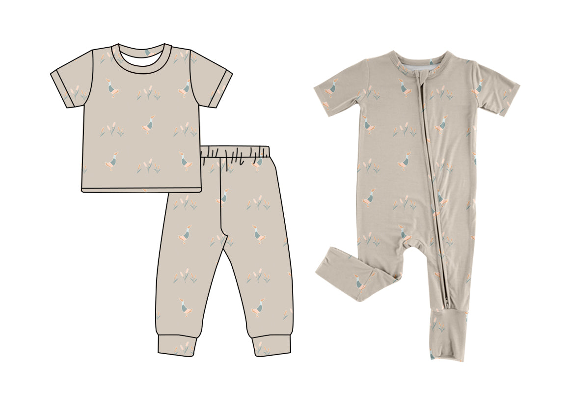 Preorder(moq 5 each)Baby Kids Boys Ducks Top Pants Pajamas Rompers Clothes Sets