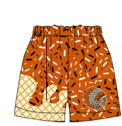 Preorder moq 5 Baby Boys Orange Drip Man Team Shorts Bottom