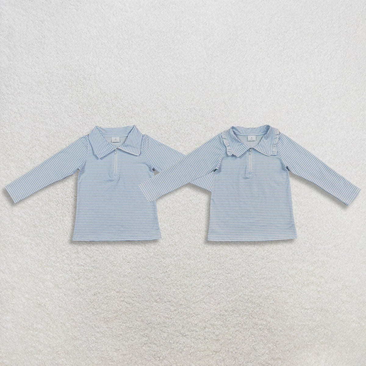 Siblings Baby Kids Long Sleeves Light Blue Stripe Zip Pullovers Top