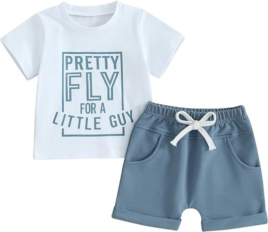 Baby Boys Fly Guy Shirt Summer Shorts Clothes Sets preorder (moq 5)