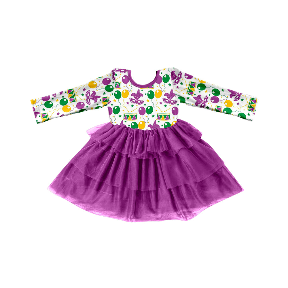 Baby Girls Mardi Gras Anchor Tutu Ruffle Dresses preorder(moq 5)