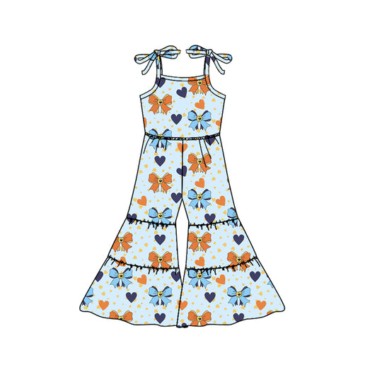 Preorder (moq 5)Baby Girls Cartoon Dogs Bows Bell Pants Straps Jumpsuits
