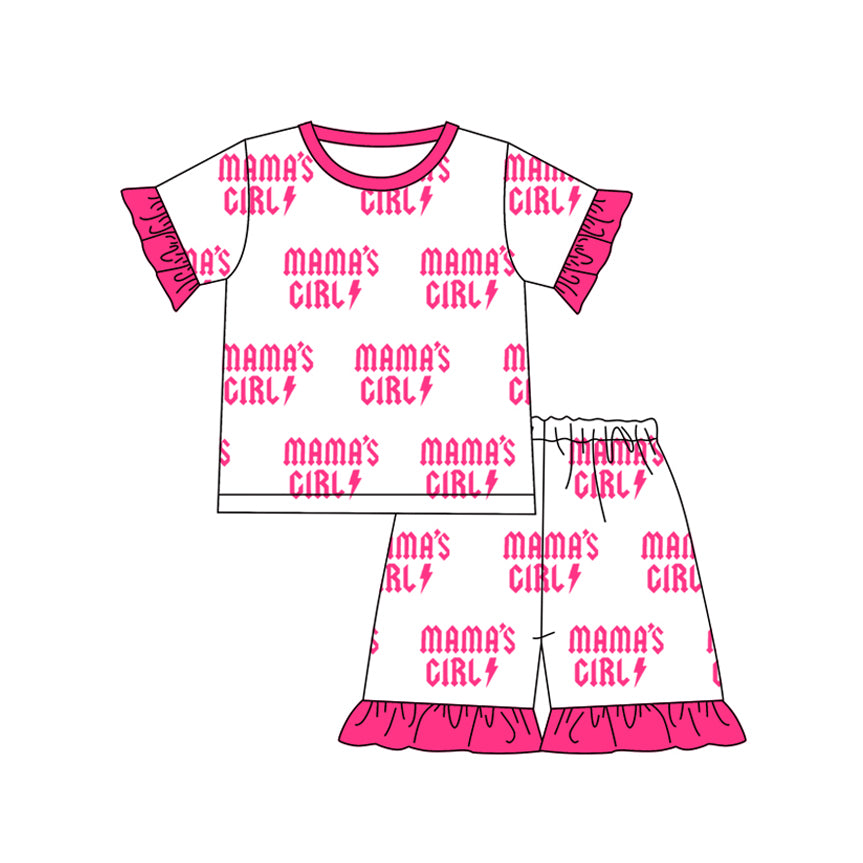 Preorder (moq 5)Baby Girls Mama's Girl Top Shorts Pajamas