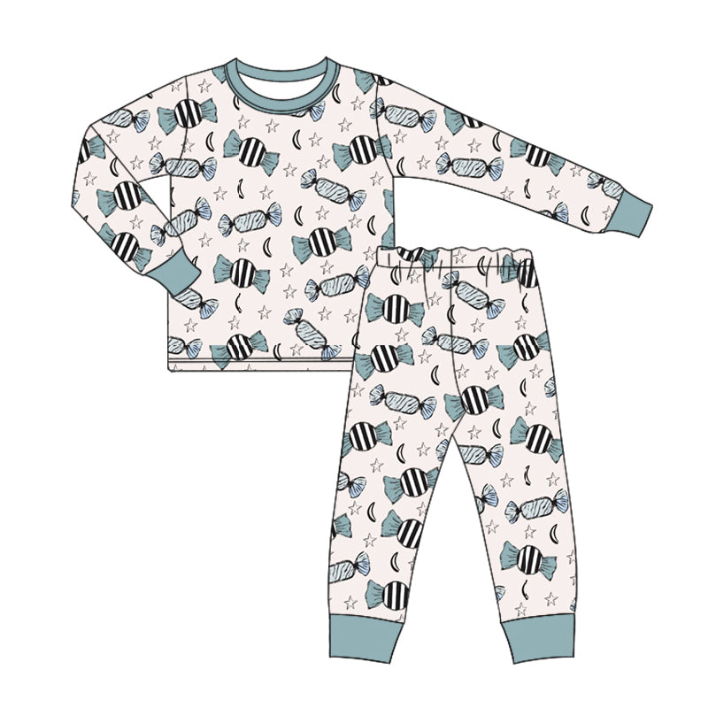 Preorder (moq 5)Baby Boys Long Sleeves Candy Stars Top Pant Pajamas Sets