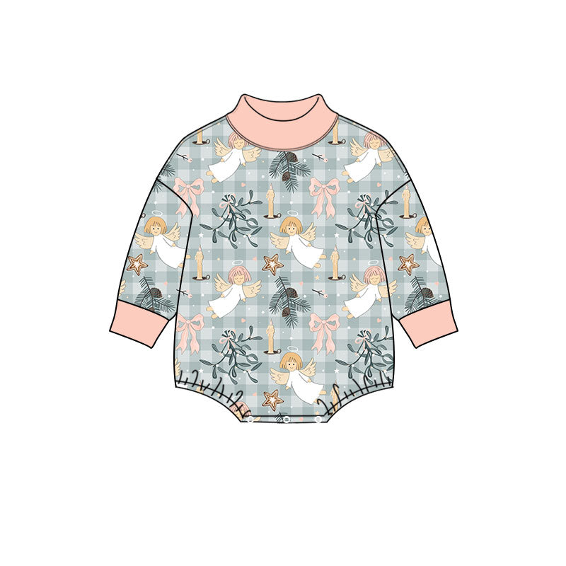 Preorder (moq 5) Baby Girls Long Sleeve Bows Flowers Angles Rompers
