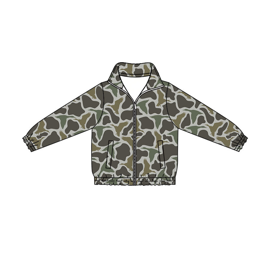 Preorder (moq 5)Baby Boys Ducks Camo Hunting Zip Pockets Jackets Top