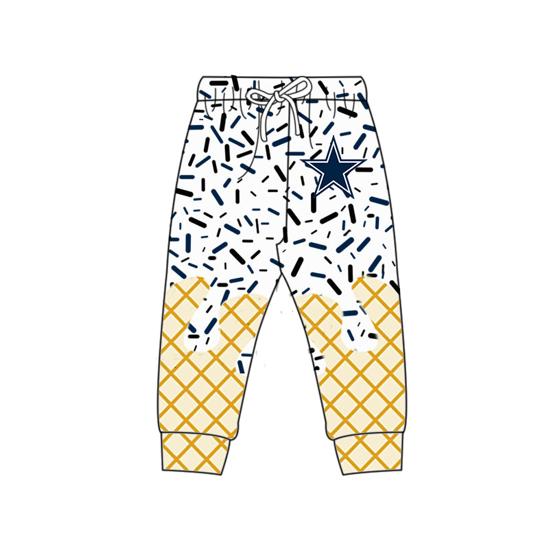 Preorder (moq 5)Baby Boys Drip Sprinkles Cowboys Team Jogger Pants Bottom