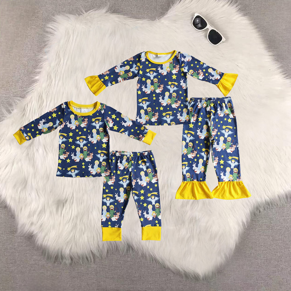 Sibling Baby Kids Christmas Nativity Pajamas Sets