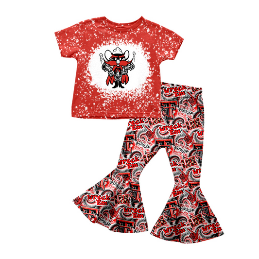 Baby Girls Wreck Red Team Top Bell Pants Sets split order preorder Nov 5th