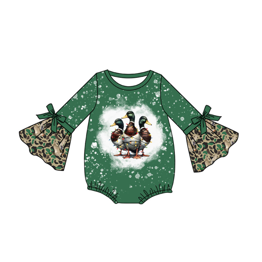 Baby Infant Girls Christmas Ducks Camo Rompers preorder(moq 5)