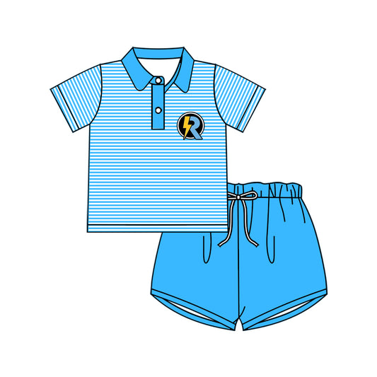 Preorder (moq 5)Baby Boys Blue Rage Team Pullover Shirt Shorts Clothes Sets