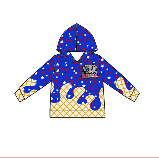 Preorder (moq 5)Baby Boys Drip Alabama Elephants Stars Team Hoodies Top