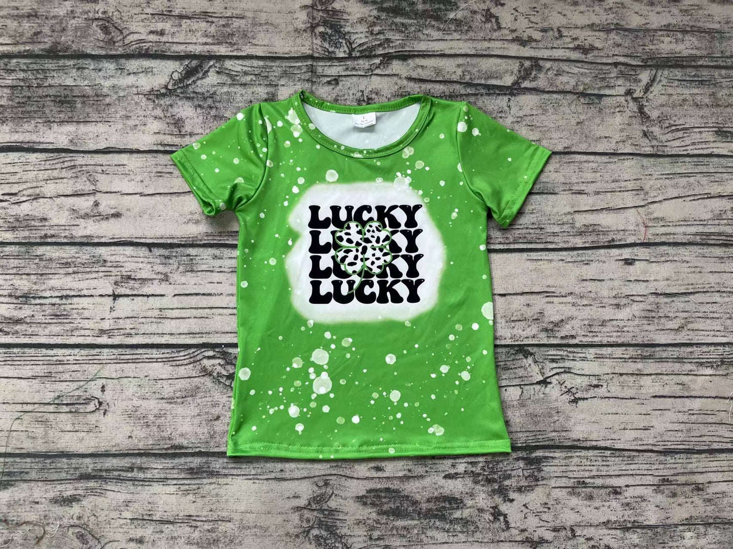 Baby Girls Green Lucky St Patrick Day Short Sleeve Tee Shirts Tops