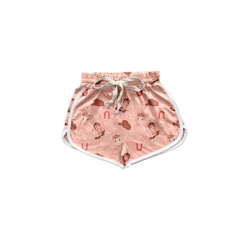 Preorder (moq 5)Baby Girls Pink Boots Hats Sports Shorts Bottoms