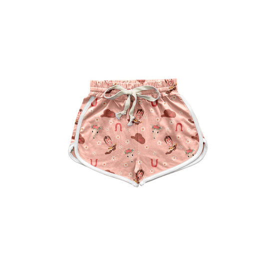 Preorder (moq 5)Baby Girls Pink Boots Hats Sports Shorts Bottoms