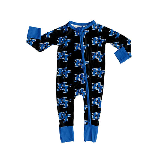 Preorder(moq 5)Baby Infant Black HT Team Zip Rompers